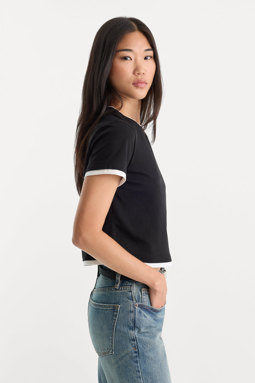 Premium THE LAYERED TEE BLACK