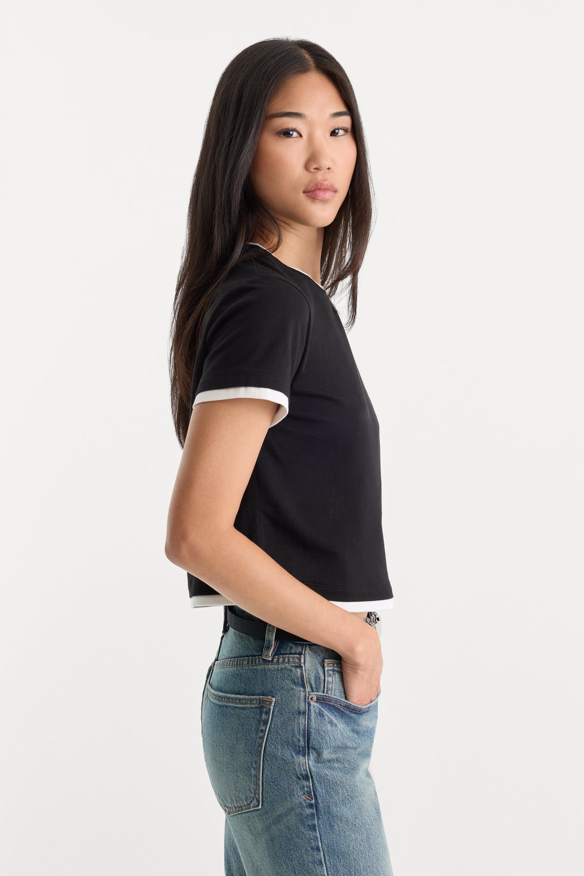 Premium THE LAYERED TEE BLACK