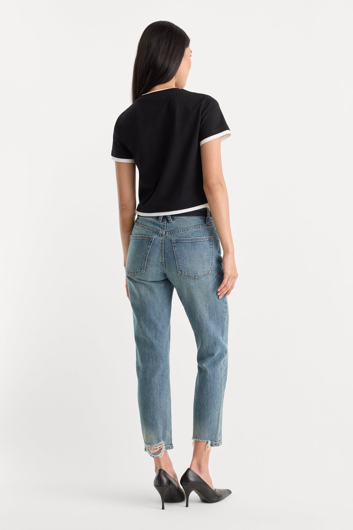 Premium VINTAGE STRAIGHT ANKLE JEANS OAK