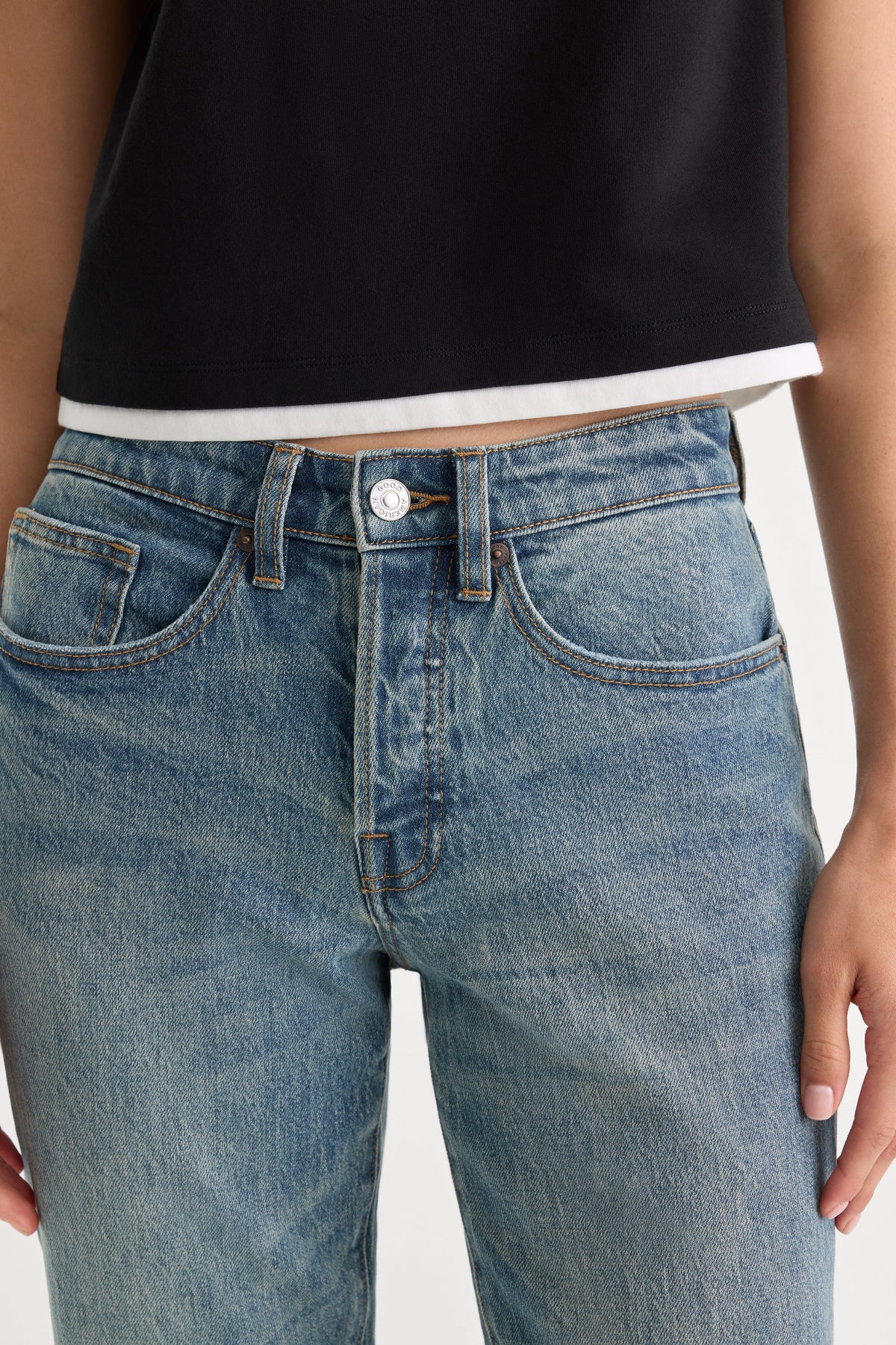 Premium VINTAGE STRAIGHT ANKLE JEANS OAK