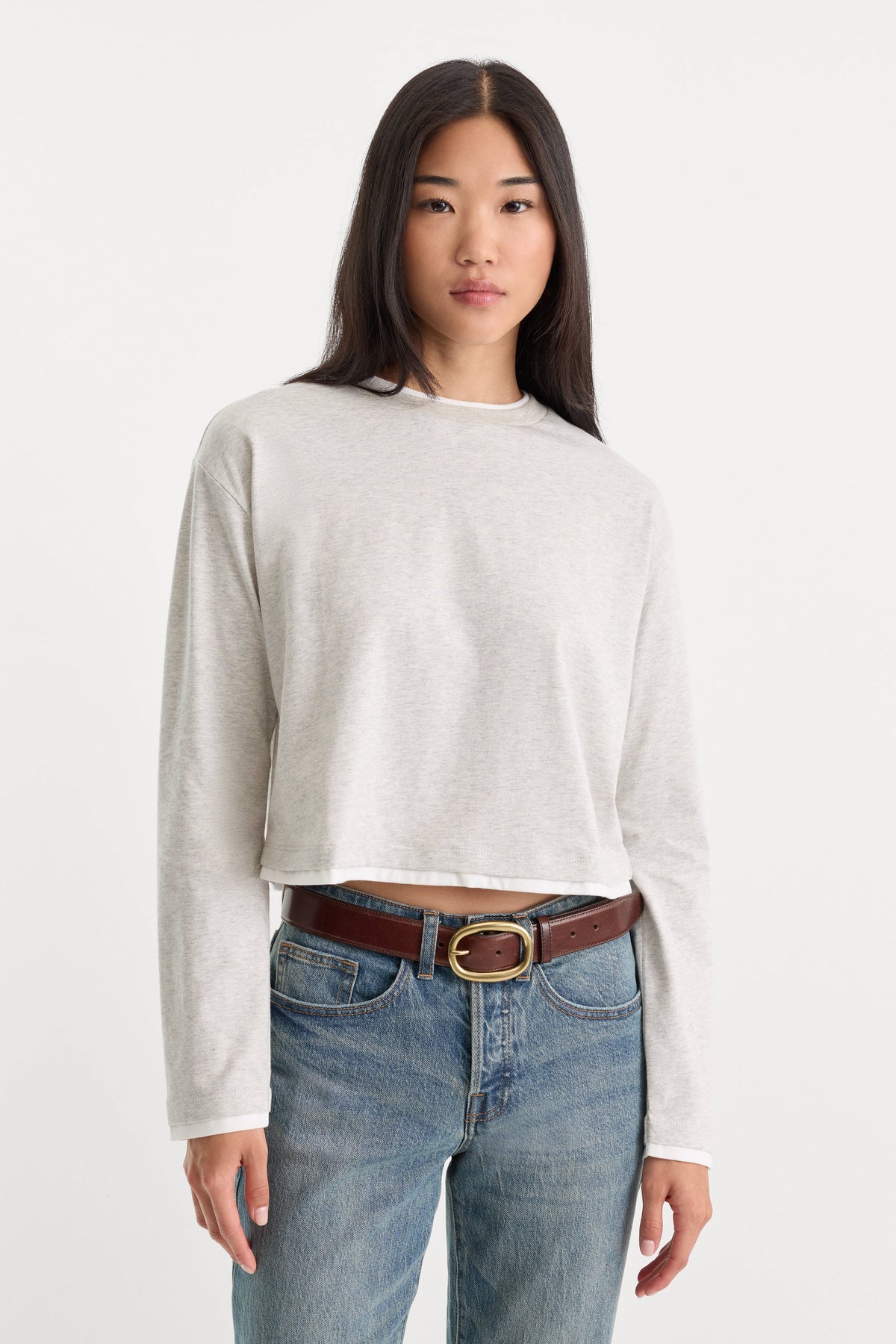 Premium THE LONG SLEEVE LAYERED TEE VINTAGE GREY