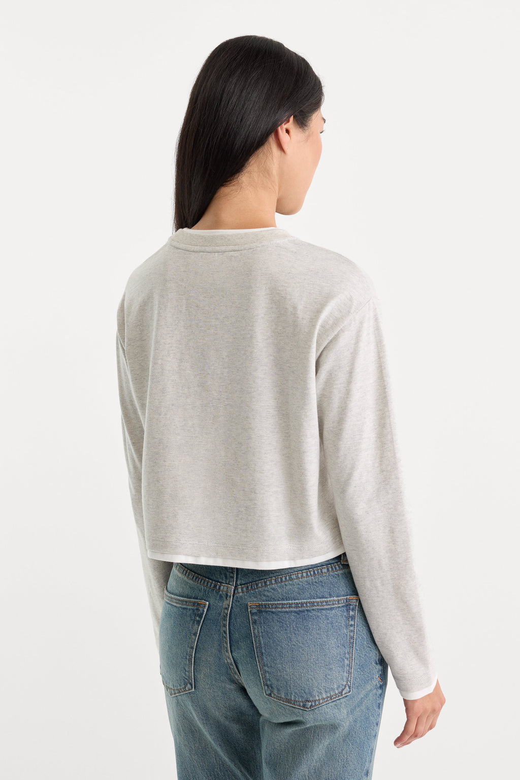 Premium THE LONG SLEEVE LAYERED TEE VINTAGE GREY