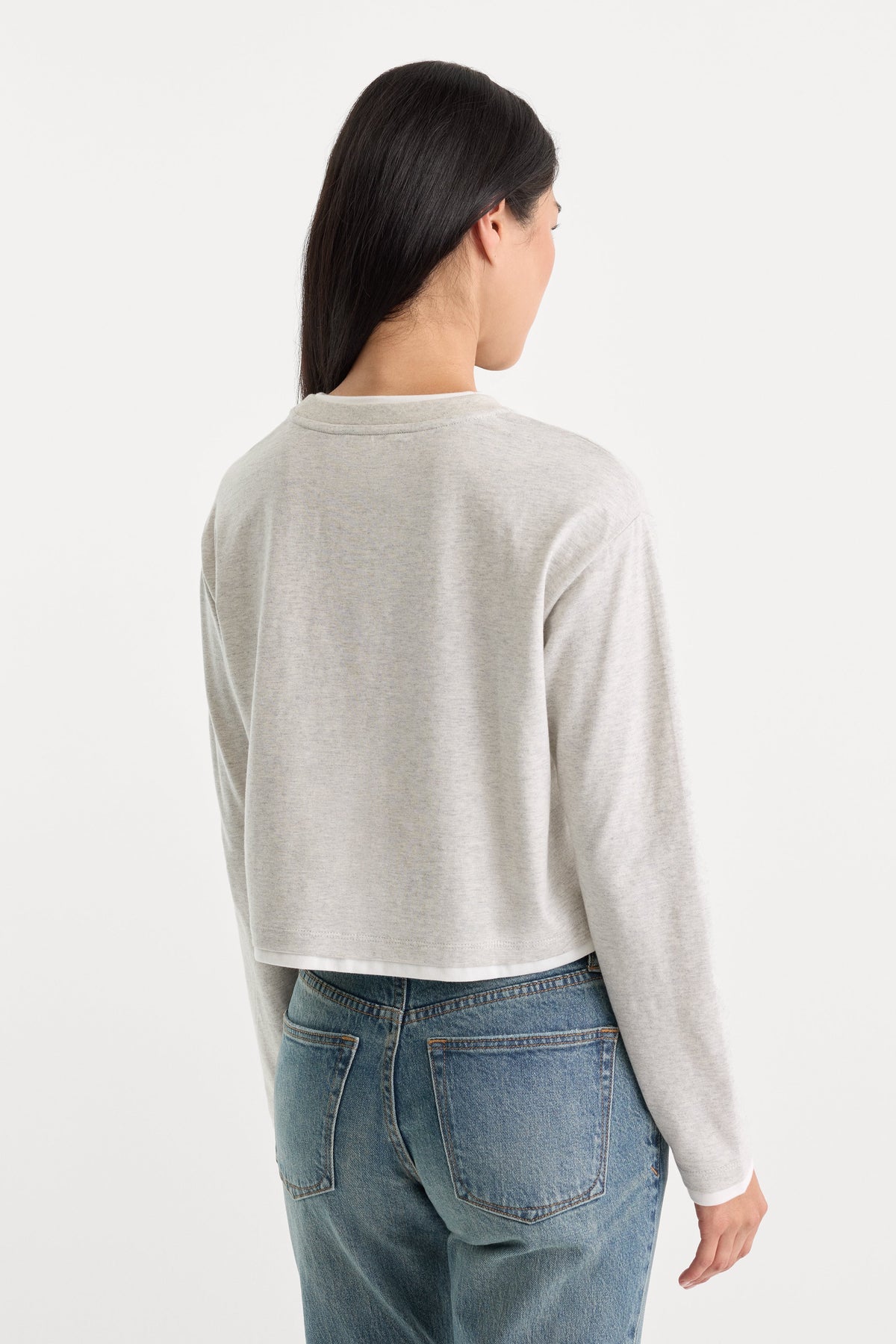 Premium THE LONG SLEEVE LAYERED TEE VINTAGE GREY