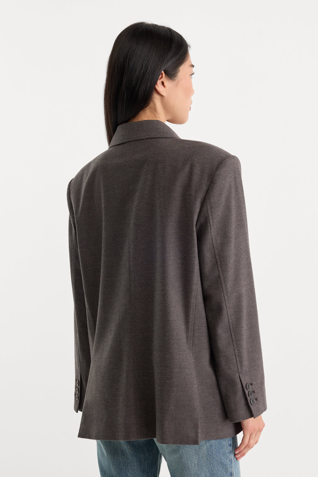 Premium THE OVERSIZED BLAZER CHARCOAL MINI HOUNDSTOOTH