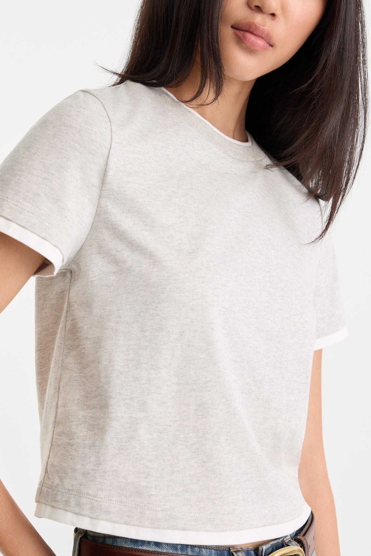 Premium THE LAYERED TEE VINTAGE GREY