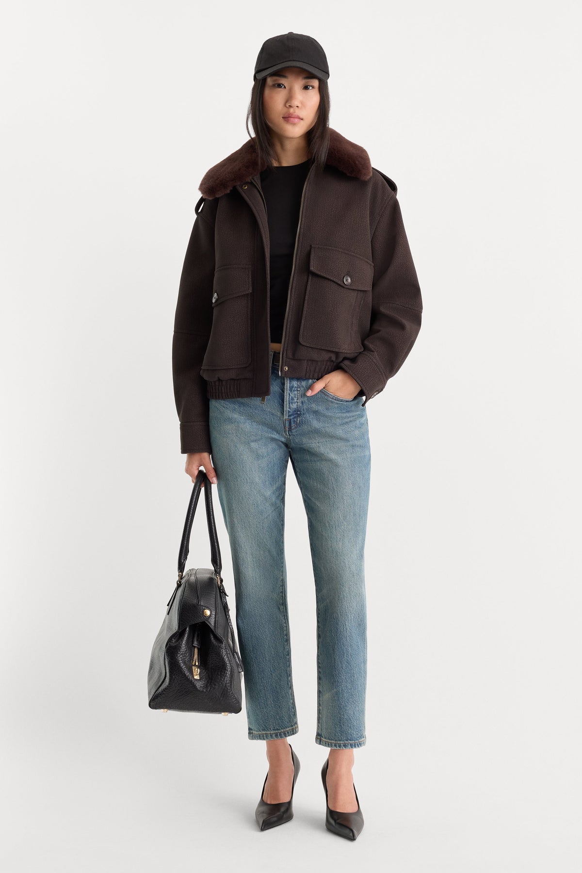 Premium THE BETTER THAN LEATHER BOMBER JACKET ESPRESSO