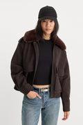 Premium THE BETTER THAN LEATHER BOMBER JACKET ESPRESSO