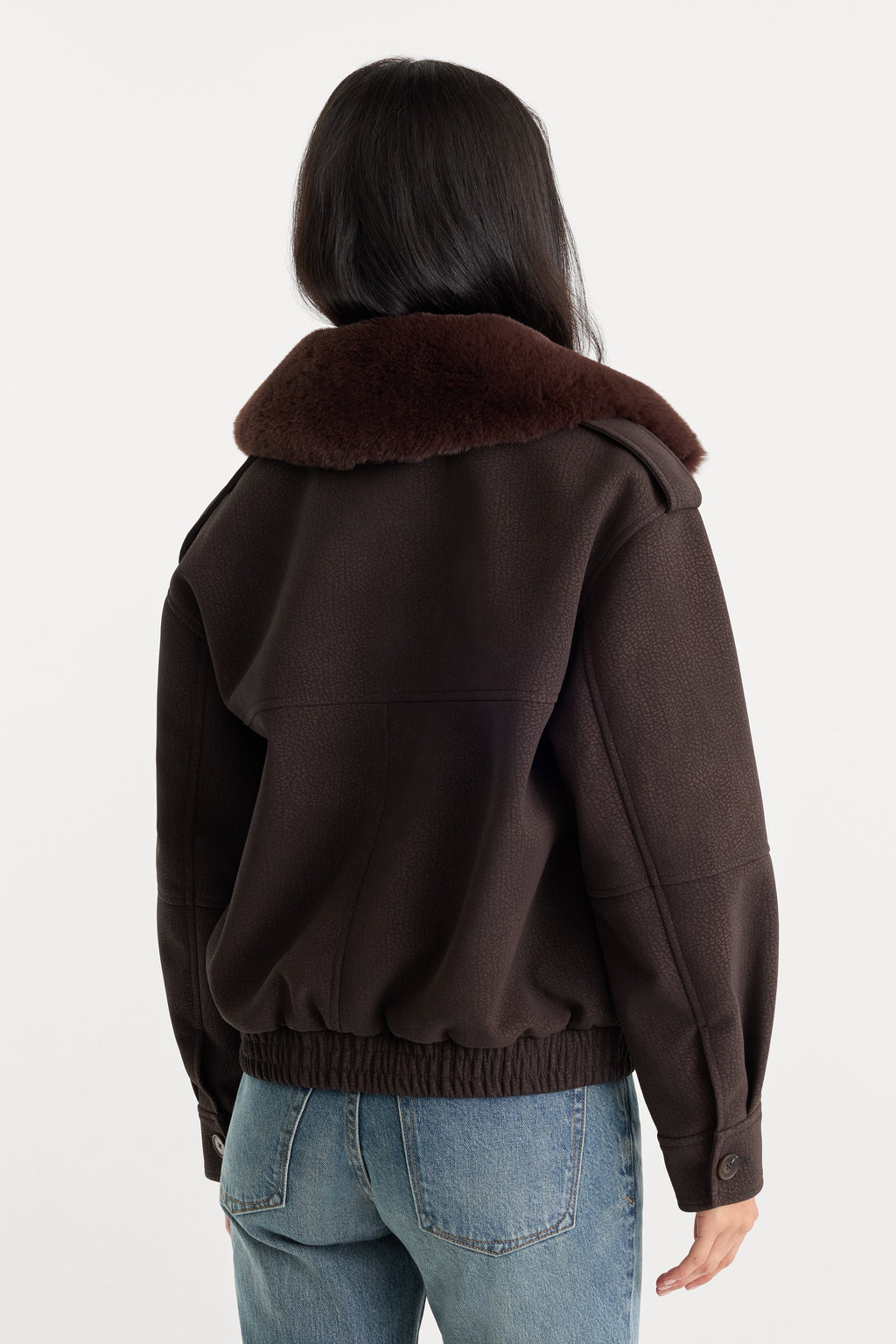 Premium THE BETTER THAN LEATHER BOMBER JACKET ESPRESSO