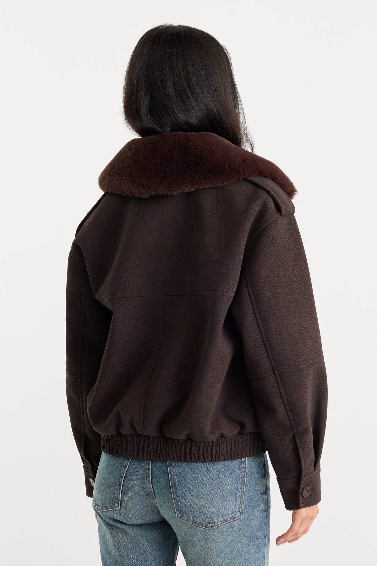 Premium THE BETTER THAN LEATHER BOMBER JACKET ESPRESSO