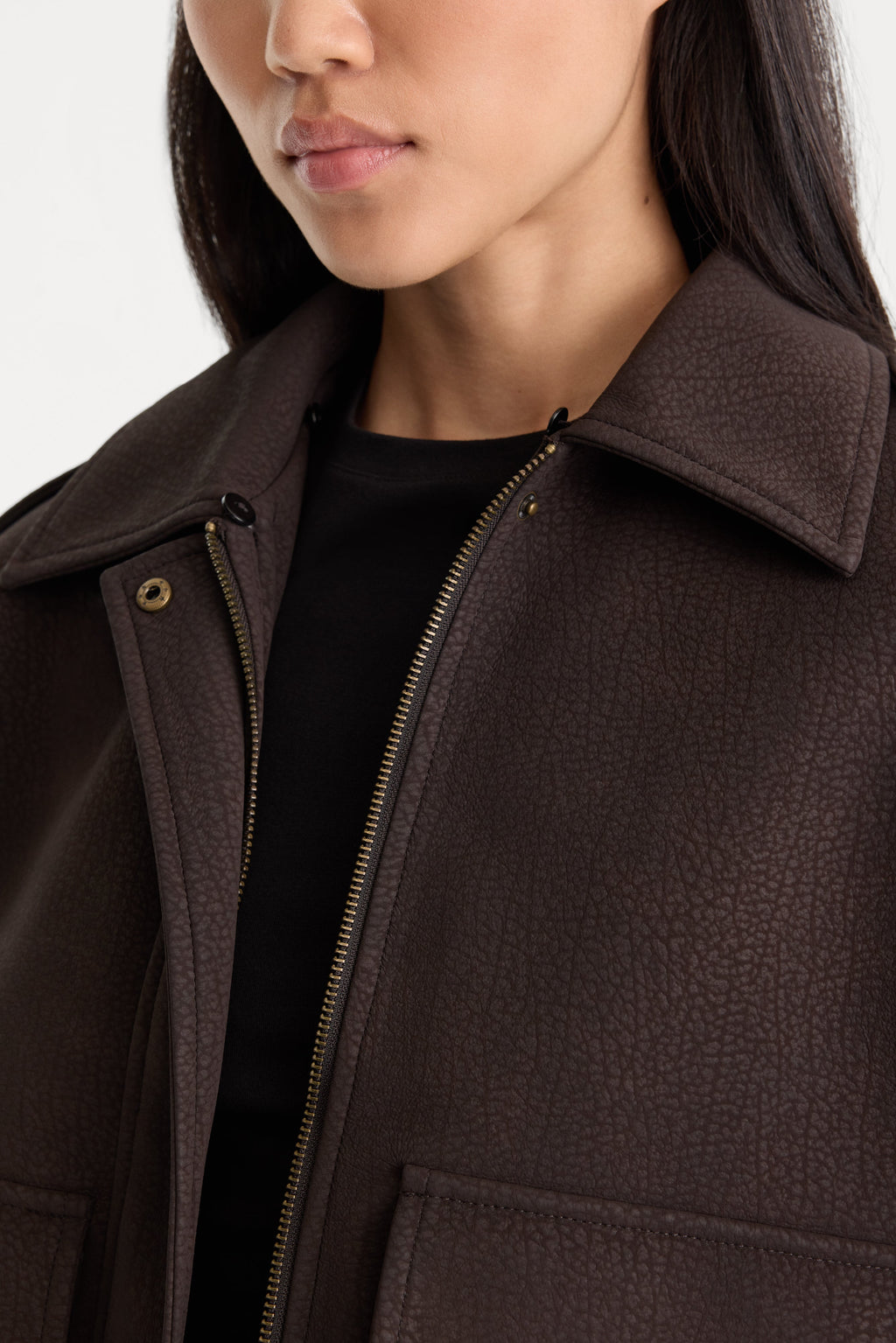 Premium THE BETTER THAN LEATHER BOMBER JACKET ESPRESSO