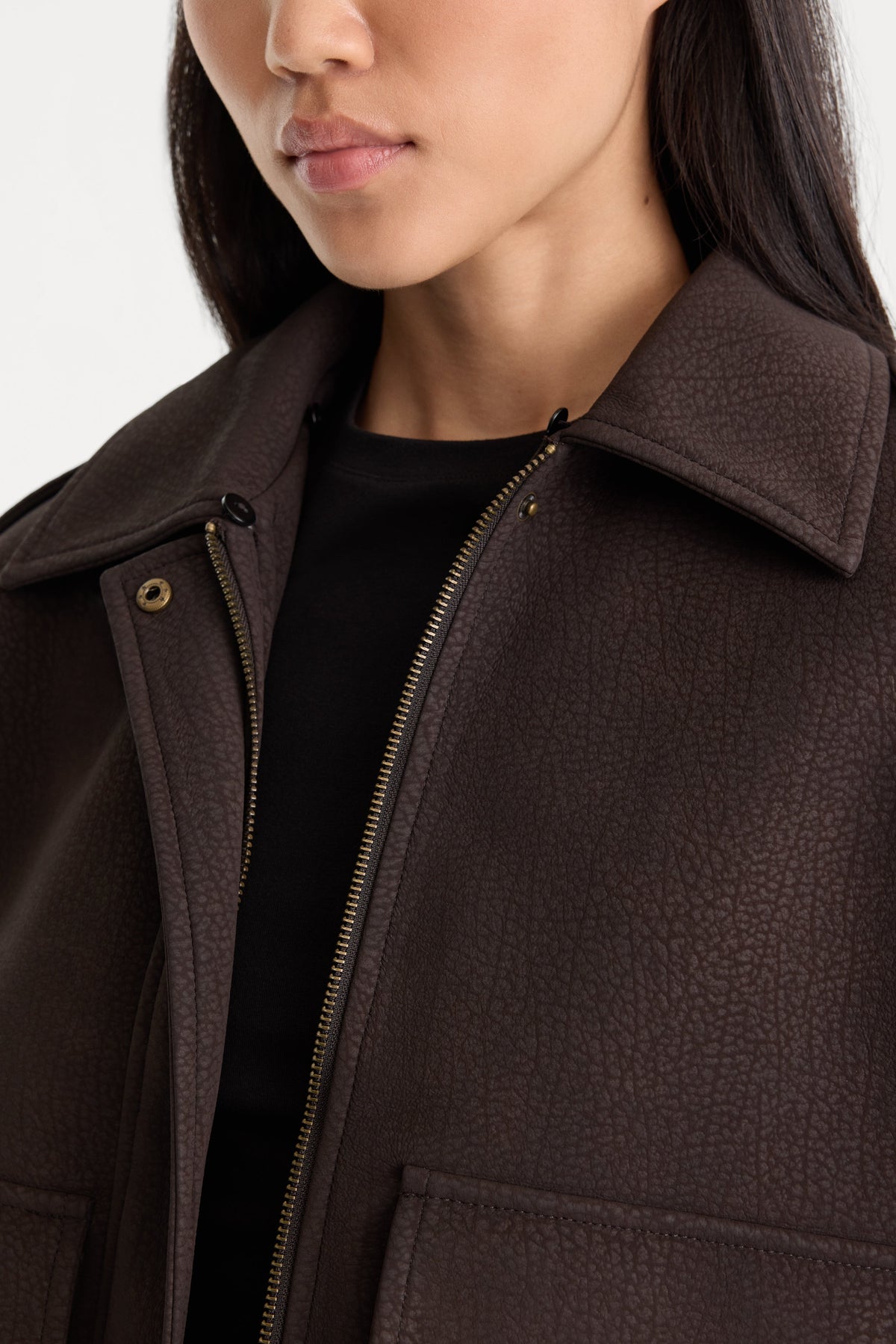 Premium THE BETTER THAN LEATHER BOMBER JACKET ESPRESSO