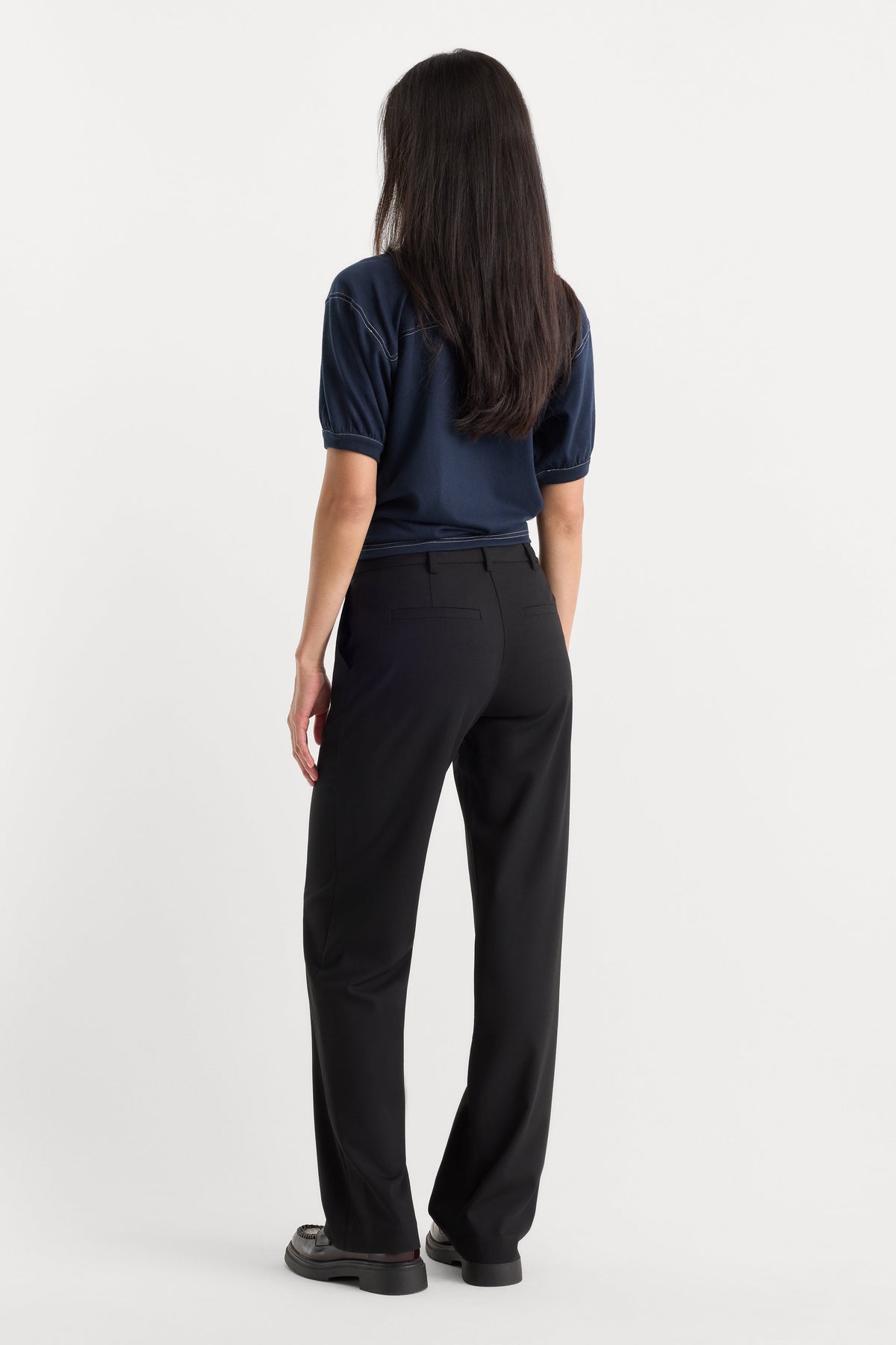 Premium THE LOW RISE STRAIGHT LEG TROUSER BLACK001