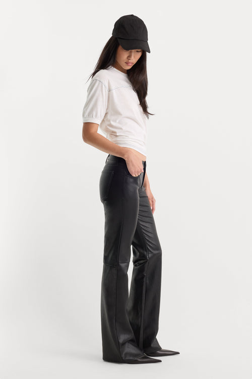 Premium BETTER THAN LEATHER LOW RISE BOOTCUT BLACK001