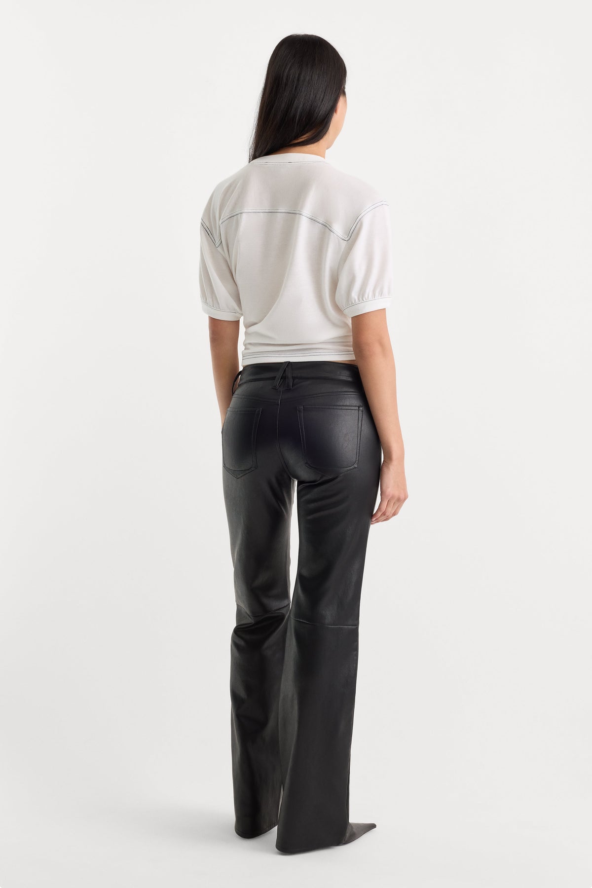 Premium BETTER THAN LEATHER LOW RISE BOOTCUT BLACK001