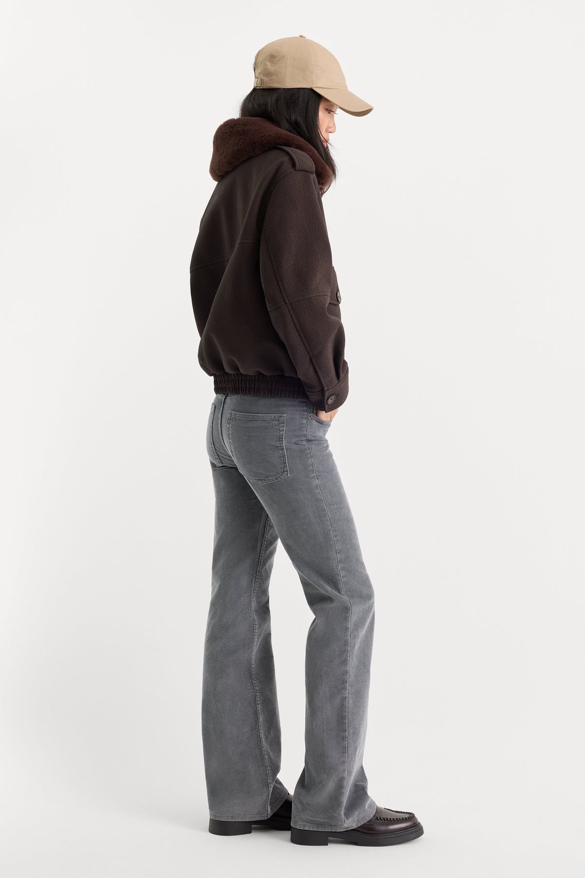 Premium VINTAGE LOW RISE BOOTCUT CORDUROY PANT WASHED SLATE