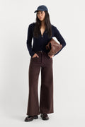 Premium GOOD WAIST PALAZZO ANKLE JEANS ESPRESSO