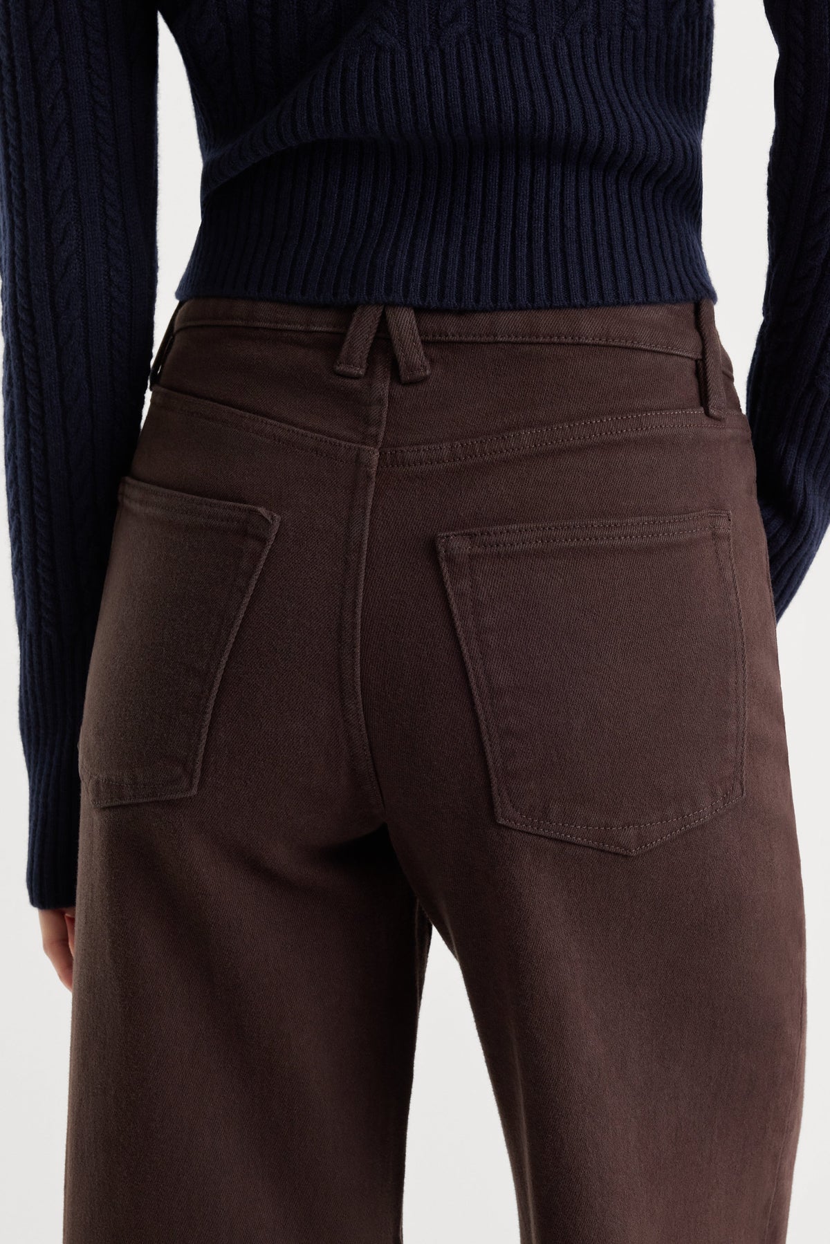 Premium GOOD WAIST PALAZZO ANKLE JEANS ESPRESSO