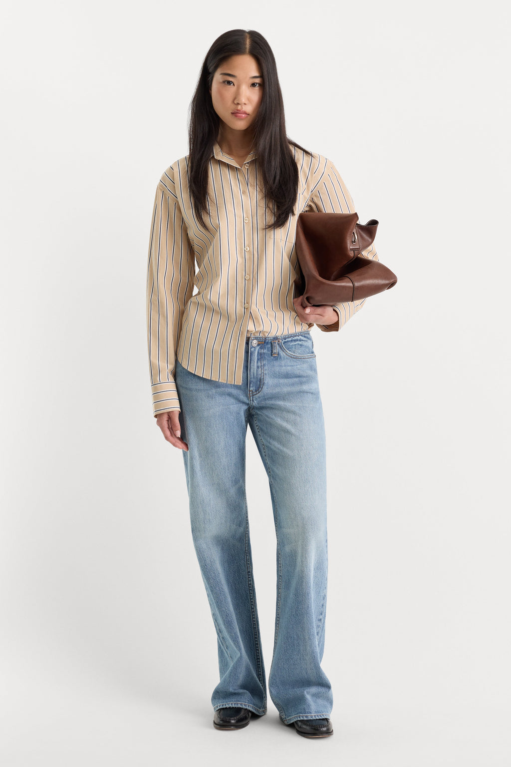 Premium THE POPLIN EASY SHIRT DUNE MULTI STRIPE