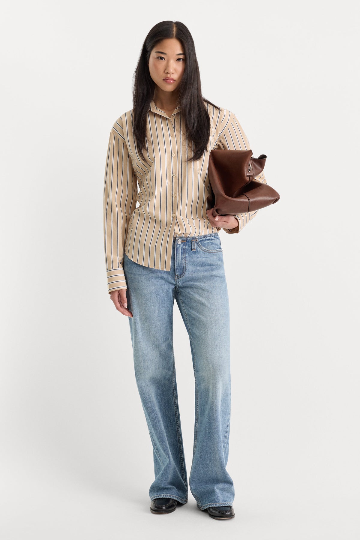 Premium THE POPLIN EASY SHIRT DUNE MULTI STRIPE