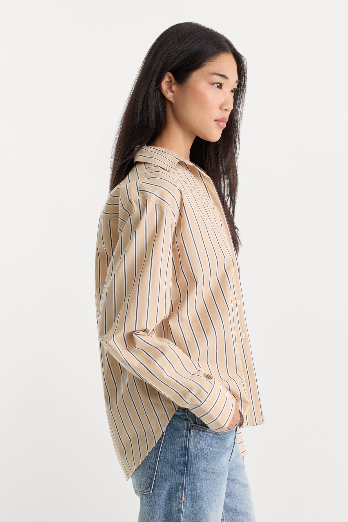 Premium THE POPLIN EASY SHIRT DUNE MULTI STRIPE