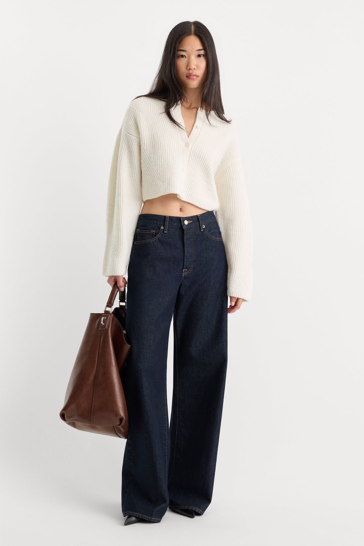 Premium THE CHUNKY KNIT CARDIGAN CHALK