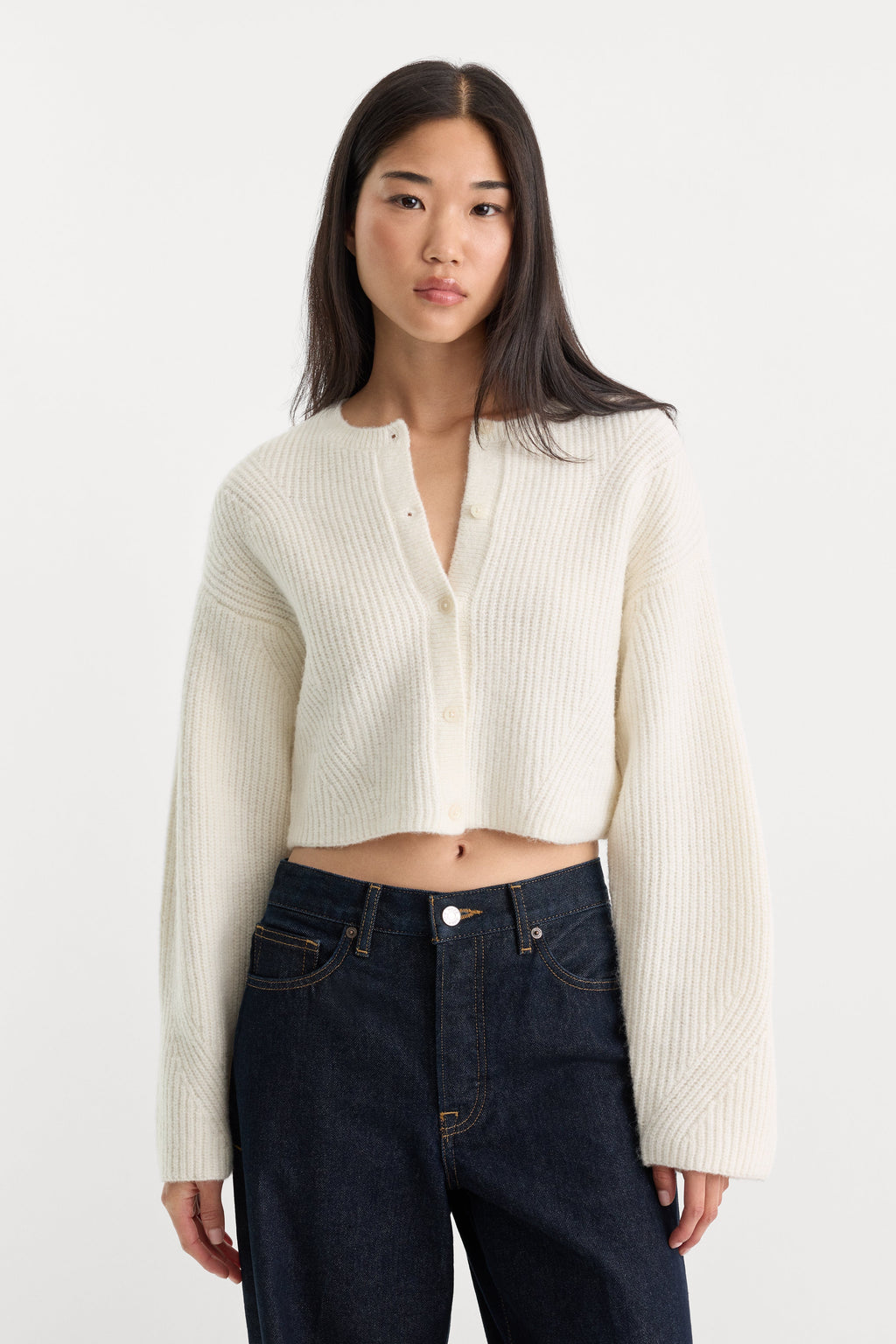 Premium THE CHUNKY KNIT CARDIGAN CHALK