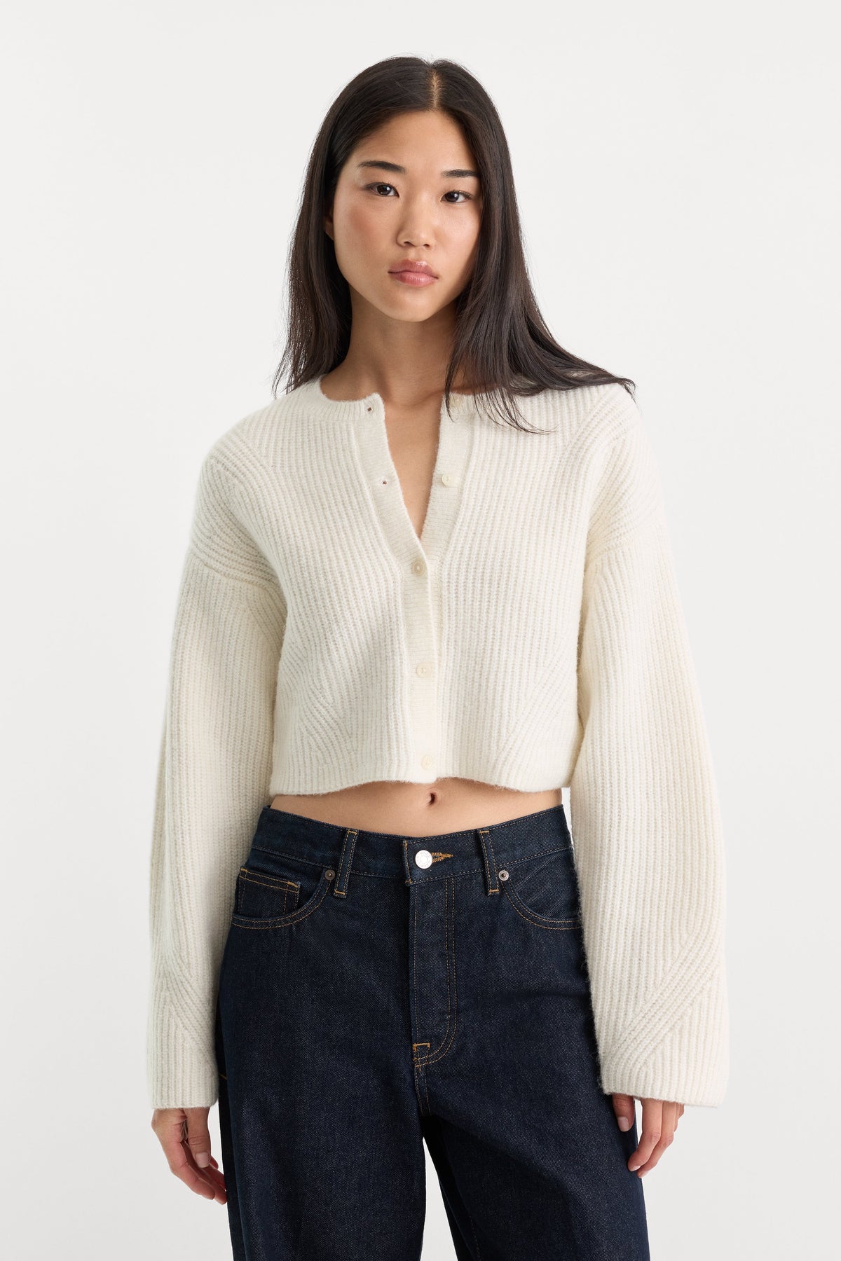 Premium THE CHUNKY KNIT CARDIGAN CHALK