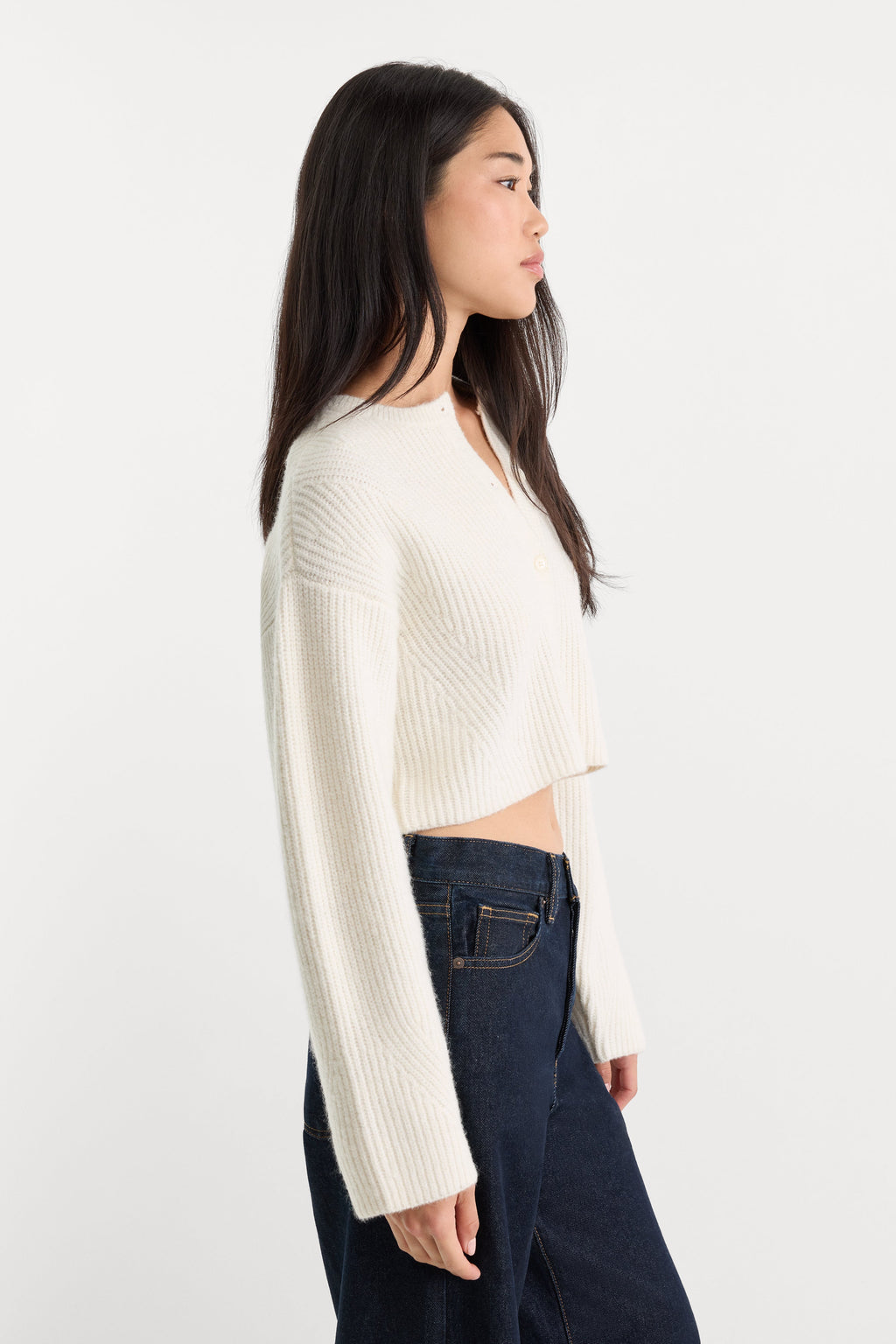 Premium THE CHUNKY KNIT CARDIGAN CHALK