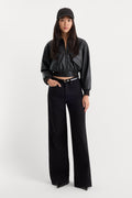 Premium GOOD WAIST PALAZZO JEANS BLACK001
