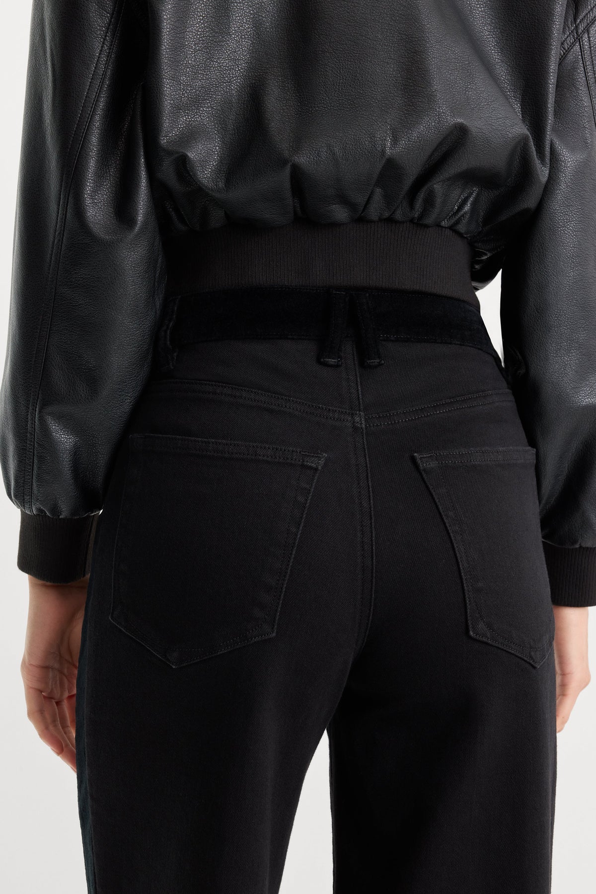 Premium GOOD WAIST PALAZZO JEANS BLACK001