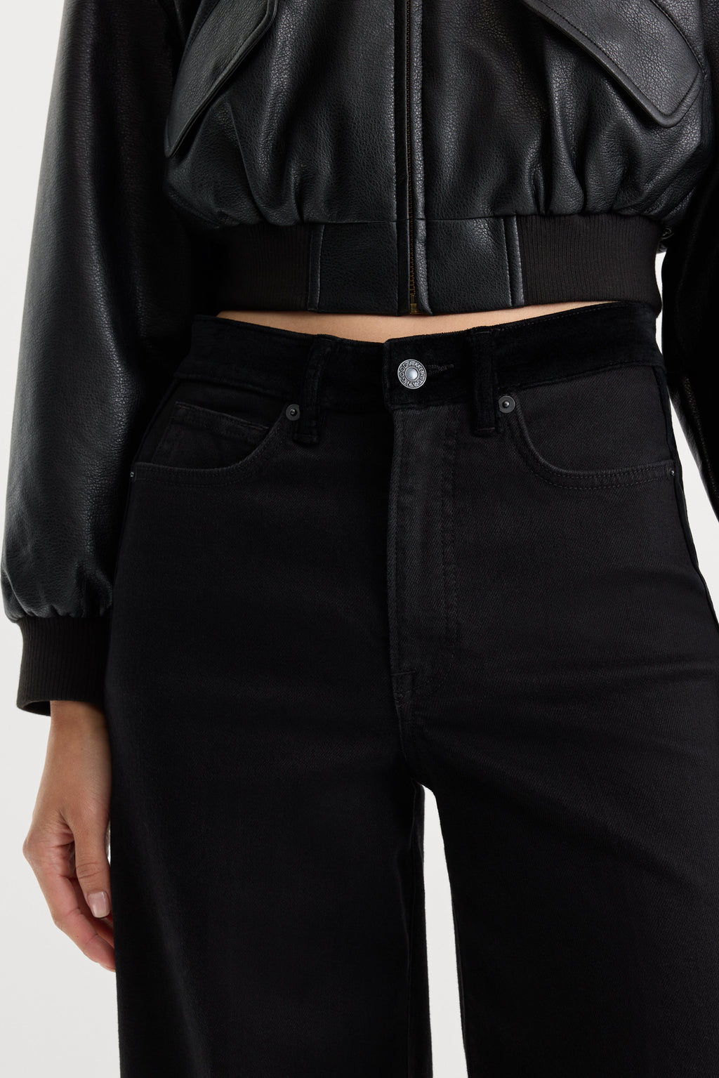 Premium GOOD WAIST PALAZZO JEANS BLACK001