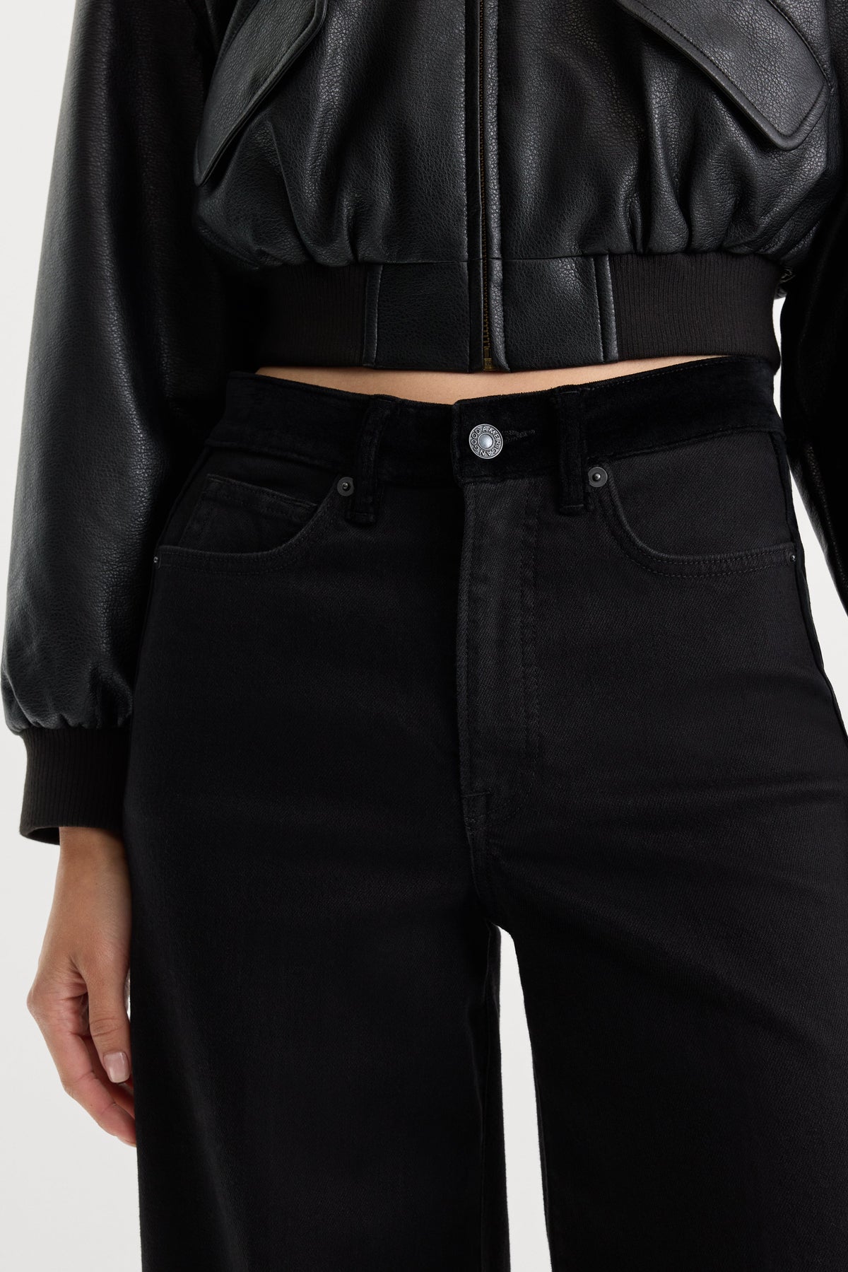 Premium GOOD WAIST PALAZZO JEANS BLACK001