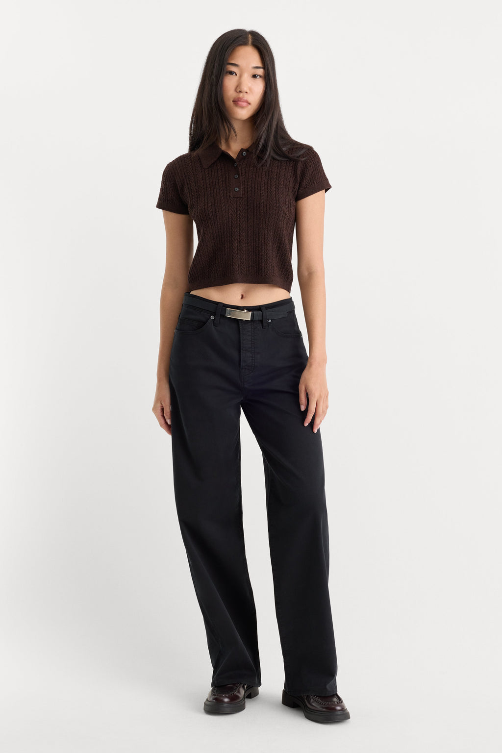 Premium TWILL VINTAGE WIDE PANT BLACK