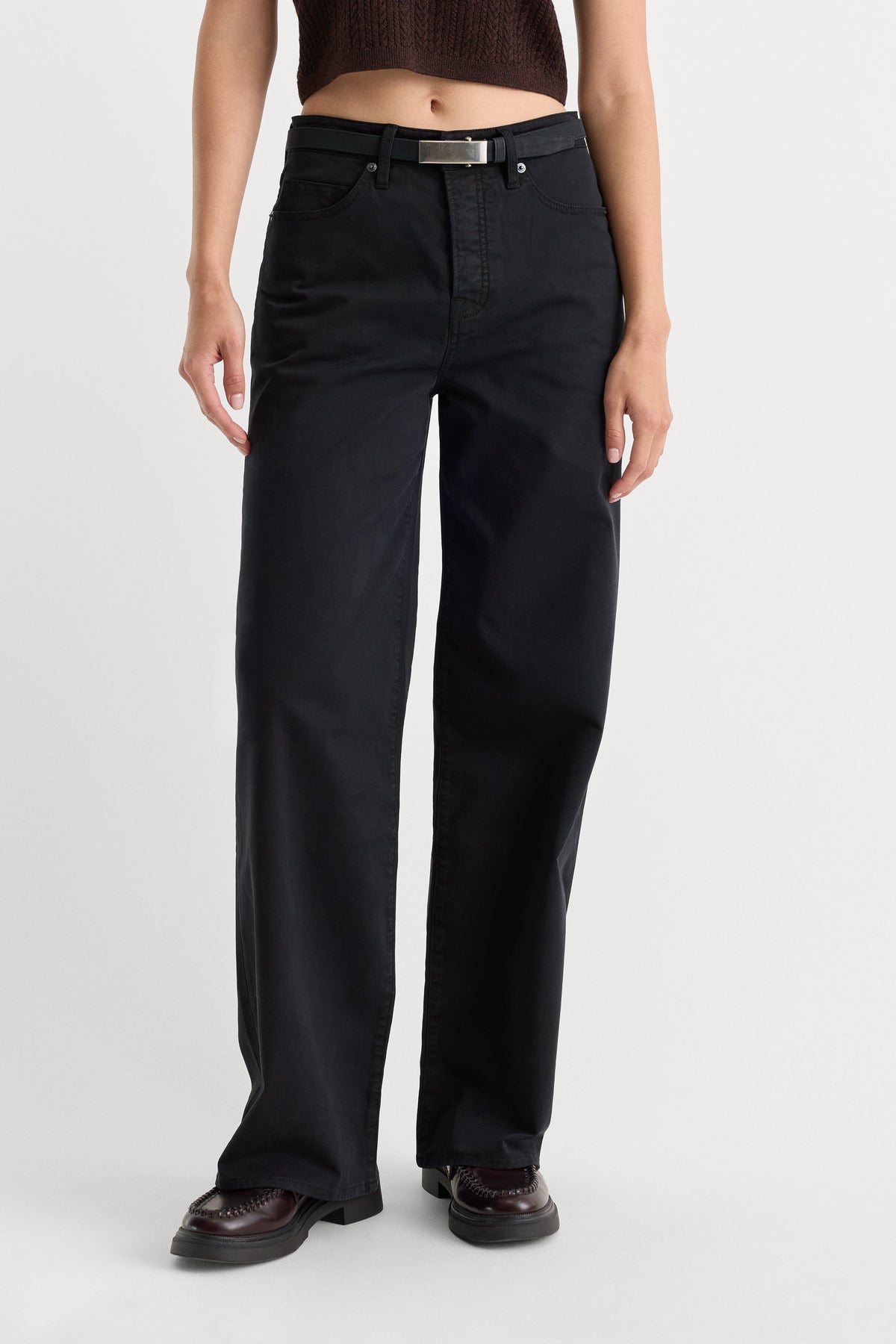 Premium TWILL VINTAGE WIDE PANT BLACK