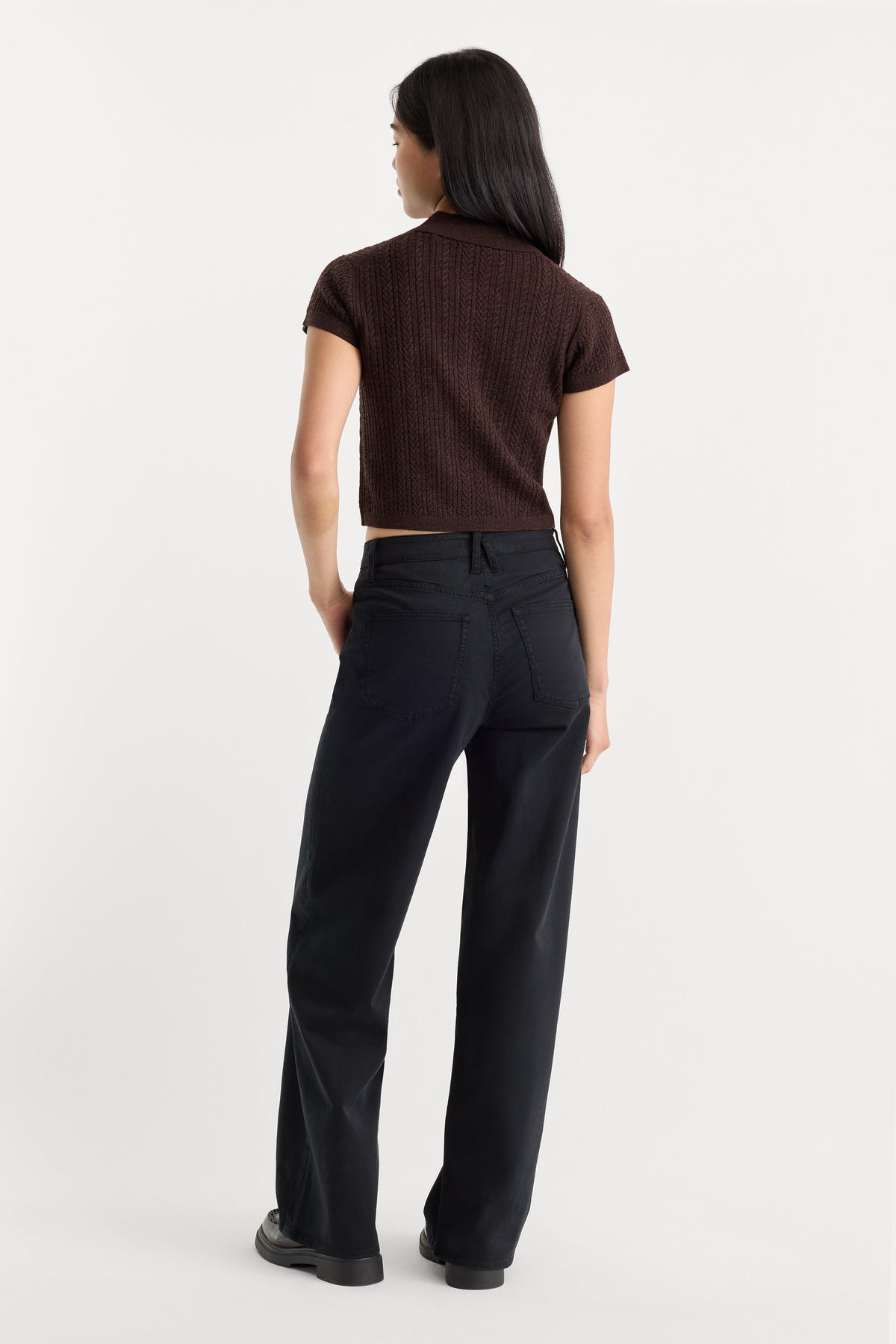 Premium TWILL VINTAGE WIDE PANT BLACK