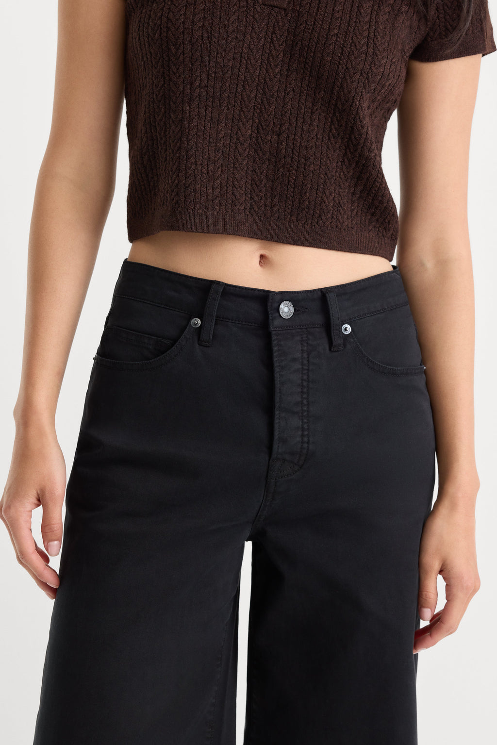 Premium TWILL VINTAGE WIDE PANT BLACK