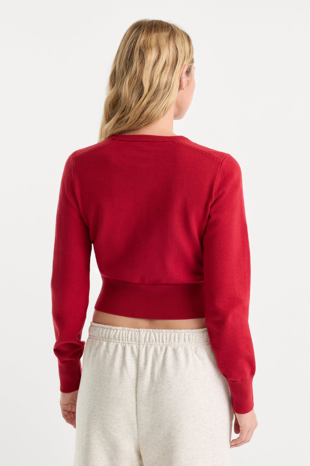 Premium THE FINE KNIT CARDIGAN CRIMSON ROSE