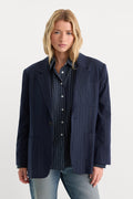 Premium THE OVERSIZED BLAZER NAVY PINSTRIPE