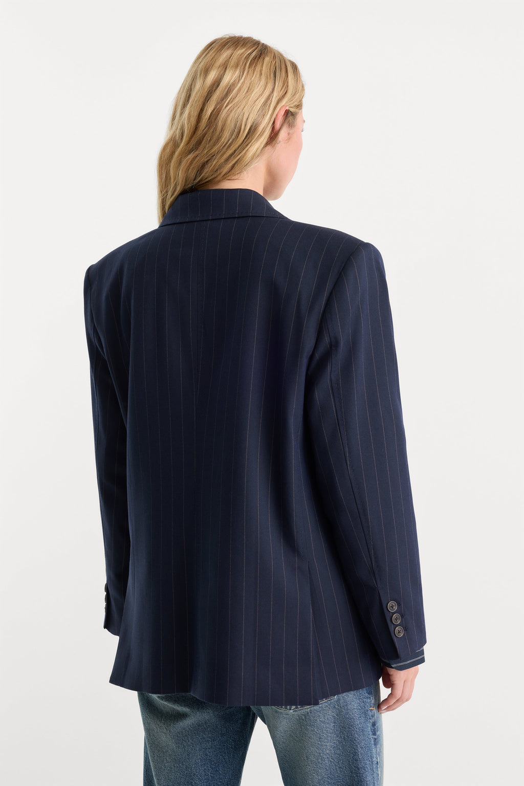 Premium THE OVERSIZED BLAZER NAVY PINSTRIPE