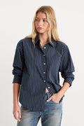 Premium THE POPLIN EASY SHIRT NAVY STRIPE