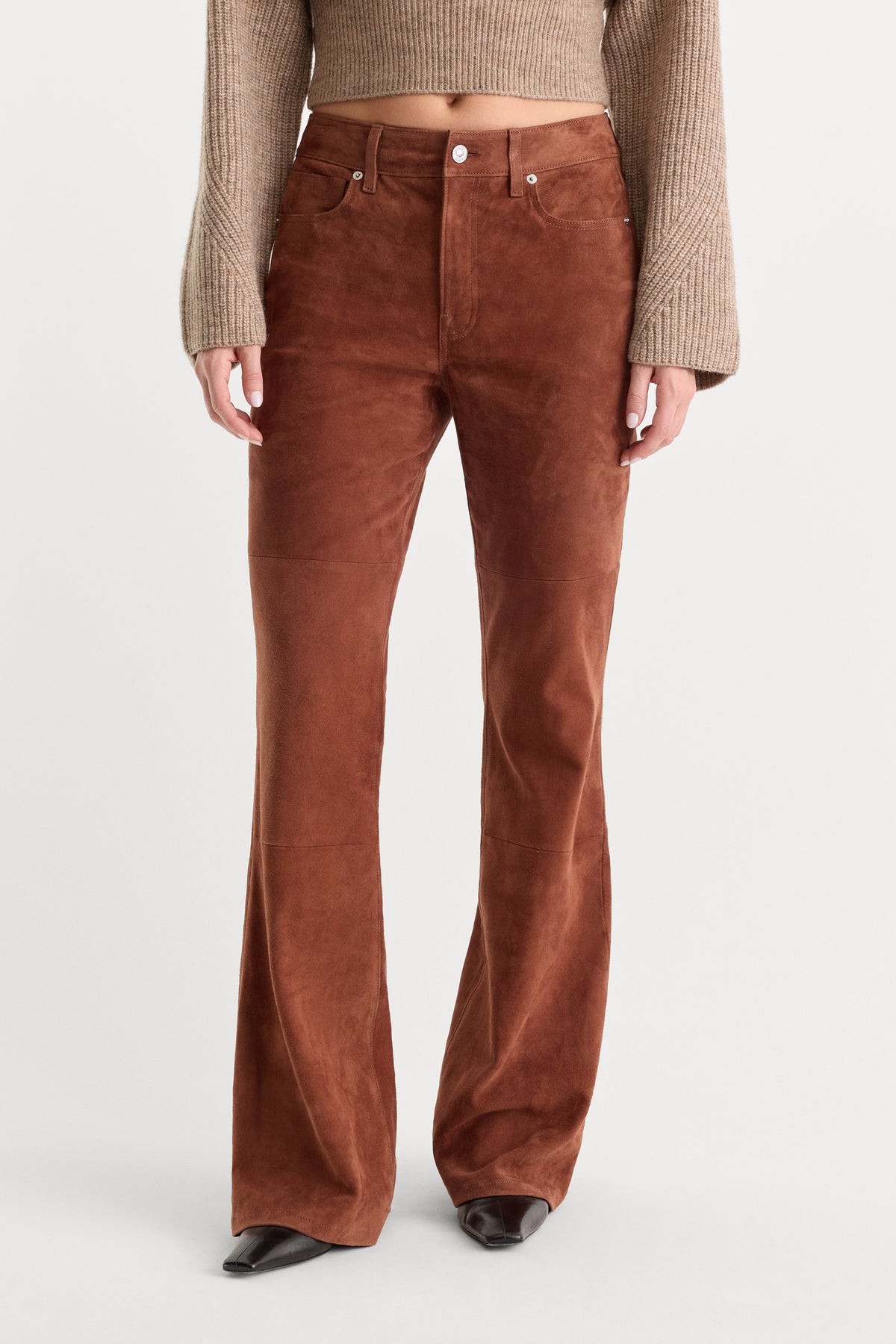Premium SUEDE GOOD LEGS FLARE PANT CAFE CLAY