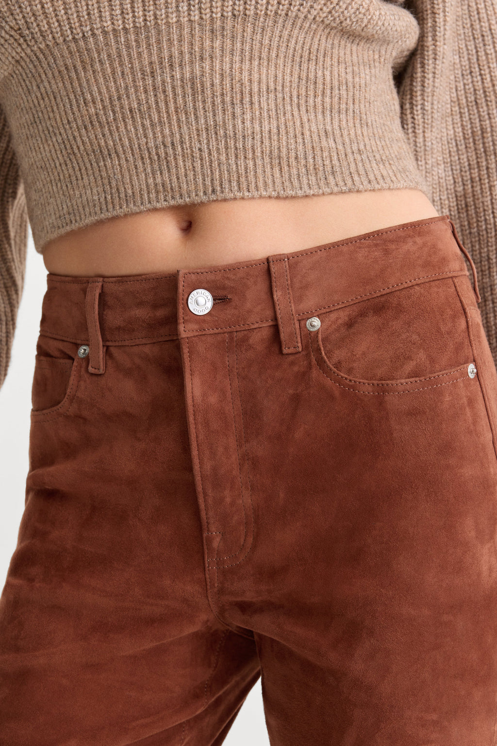 Premium SUEDE GOOD LEGS FLARE PANT CAFE CLAY
