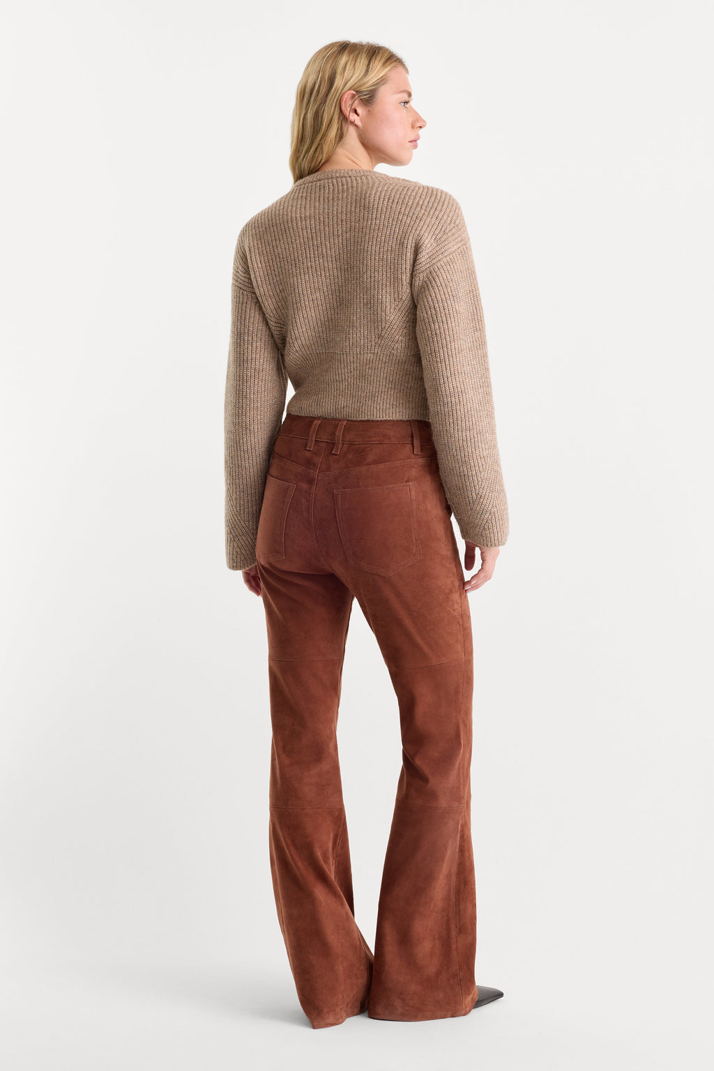 Premium SUEDE GOOD LEGS FLARE PANT CAFE CLAY