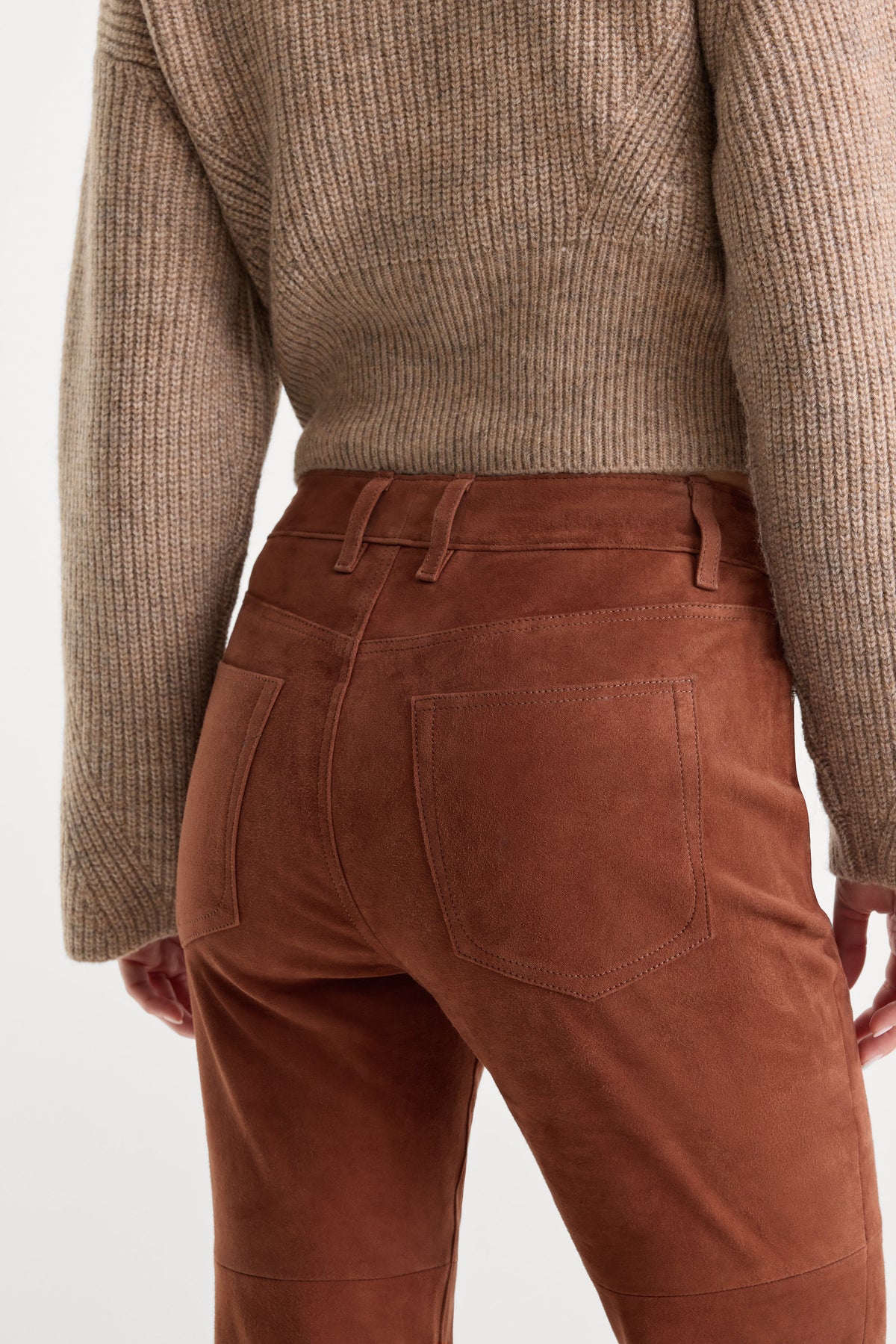 Premium SUEDE GOOD LEGS FLARE PANT CAFE CLAY