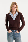 Premium THE TWO IN ONE SWEATER MOCHA WITH SKY