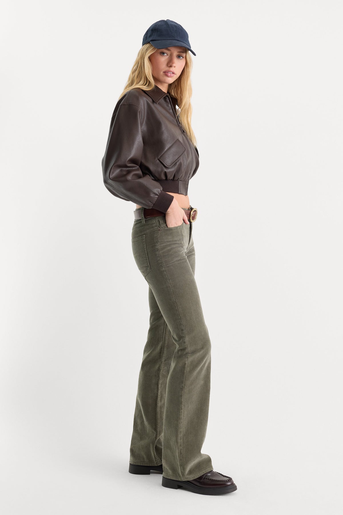 Premium VINTAGE LOW RISE BOOTCUT CORDUROY PANT WASHED CYPRESS
