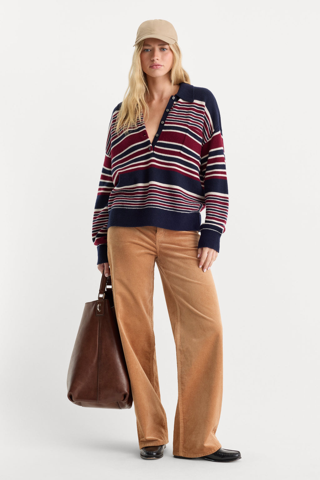 Premium VINTAGE WIDE CORDUROY PANT CAFE CLAY