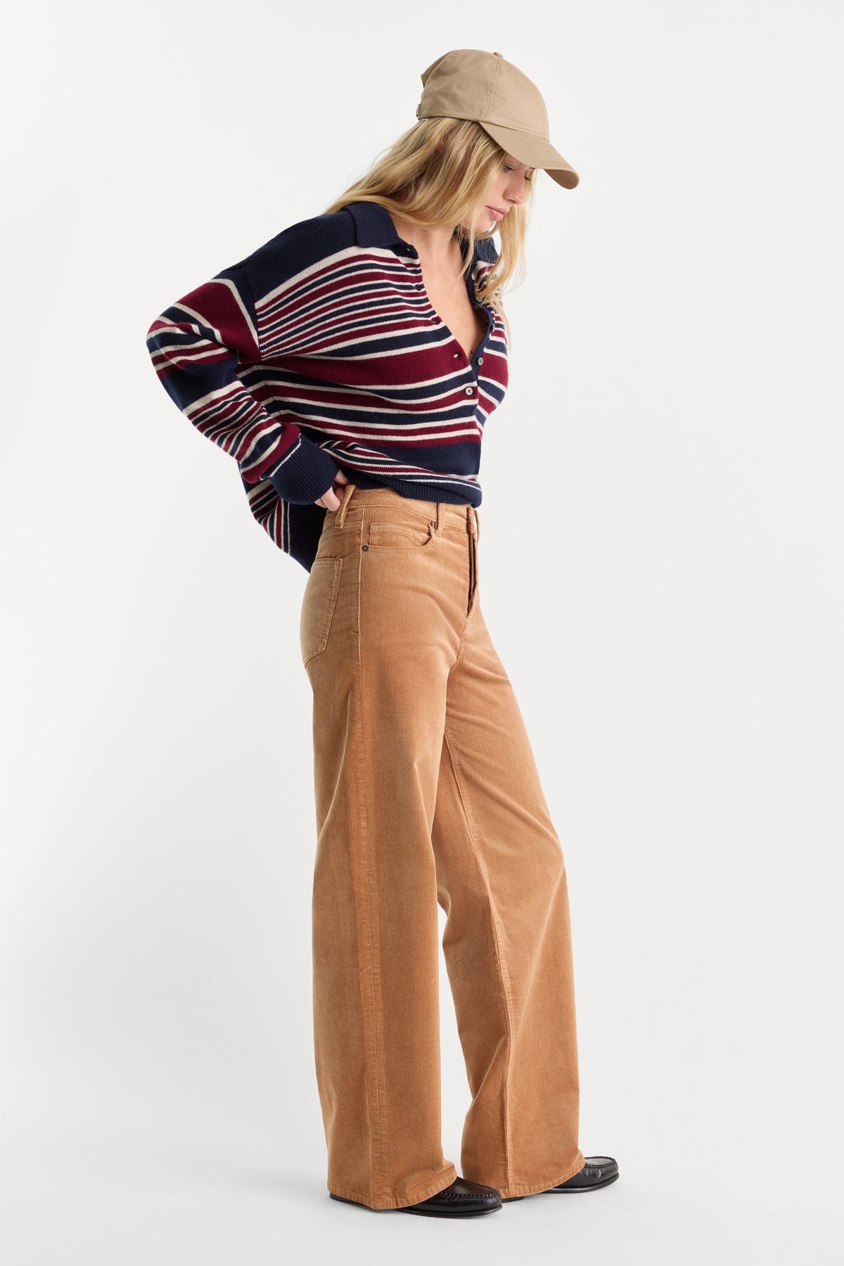 Premium VINTAGE WIDE CORDUROY PANT CAFE CLAY