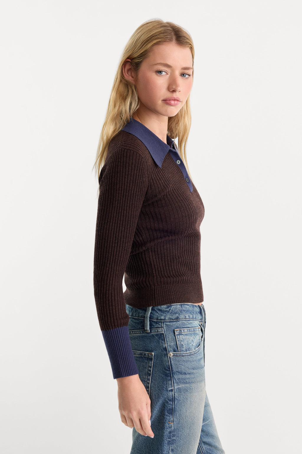 Premium THE KNIT POLO SWEATER ESPRESSO