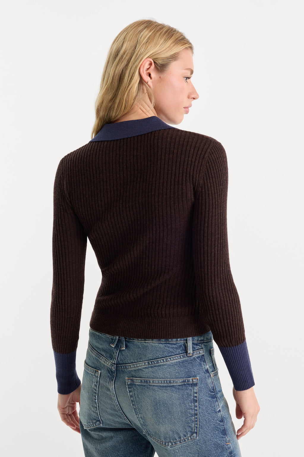 Premium THE KNIT POLO SWEATER ESPRESSO